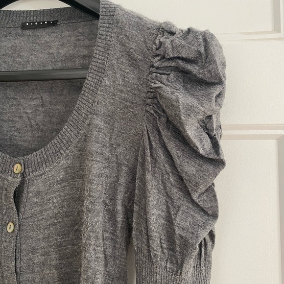 Sisley • Grey • puffy sleeves cardigan - Picture 2 of 5